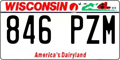 WI license plate 846PZM