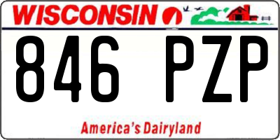 WI license plate 846PZP