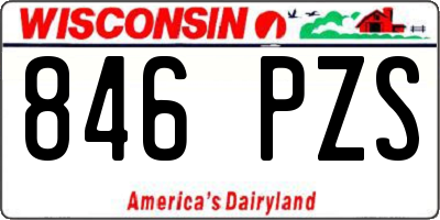 WI license plate 846PZS