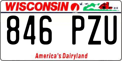 WI license plate 846PZU