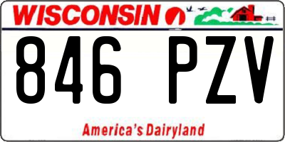 WI license plate 846PZV