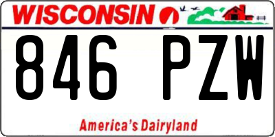 WI license plate 846PZW