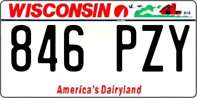 WI license plate 846PZY