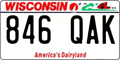WI license plate 846QAK