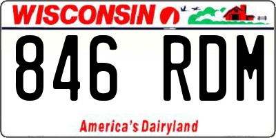 WI license plate 846RDM