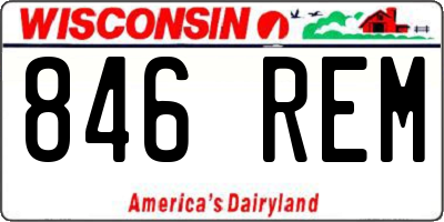 WI license plate 846REM