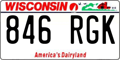 WI license plate 846RGK