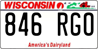 WI license plate 846RGO