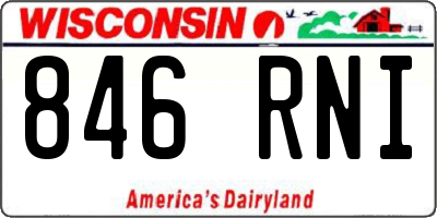 WI license plate 846RNI