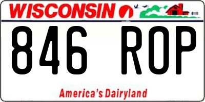 WI license plate 846ROP