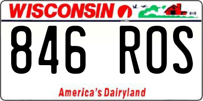 WI license plate 846ROS