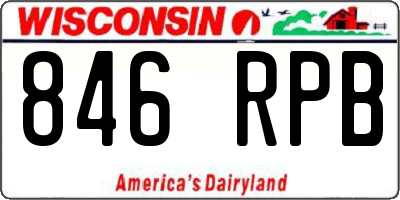 WI license plate 846RPB