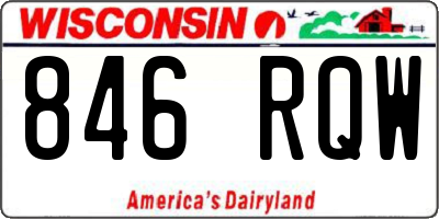 WI license plate 846RQW