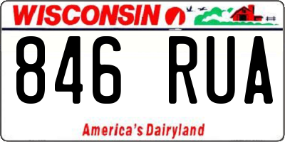 WI license plate 846RUA