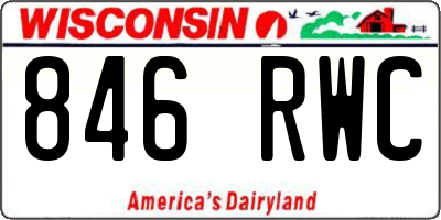 WI license plate 846RWC