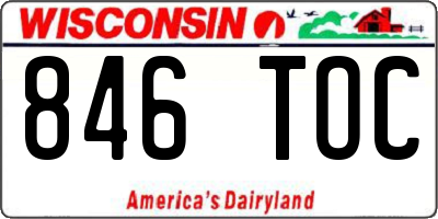 WI license plate 846TOC