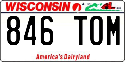WI license plate 846TOM