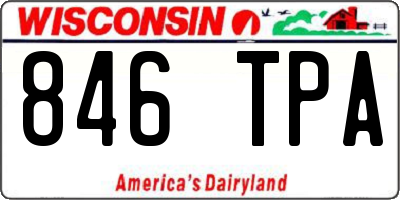 WI license plate 846TPA