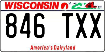 WI license plate 846TXX