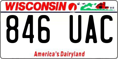 WI license plate 846UAC