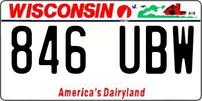 WI license plate 846UBW