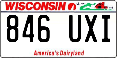 WI license plate 846UXI