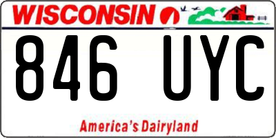 WI license plate 846UYC