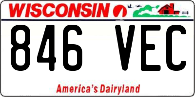 WI license plate 846VEC