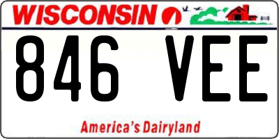 WI license plate 846VEE