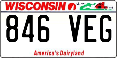 WI license plate 846VEG