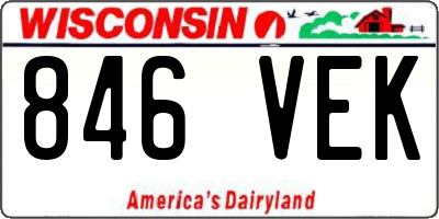WI license plate 846VEK