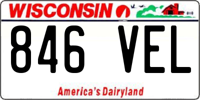 WI license plate 846VEL
