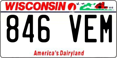 WI license plate 846VEM