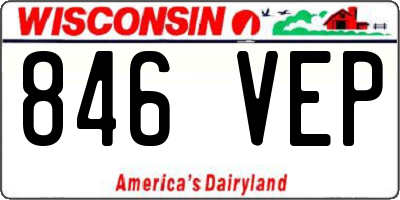 WI license plate 846VEP