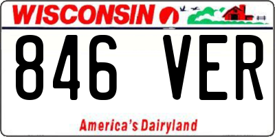 WI license plate 846VER