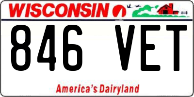 WI license plate 846VET