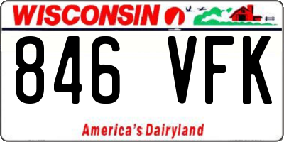 WI license plate 846VFK