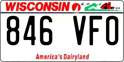 WI license plate 846VFO