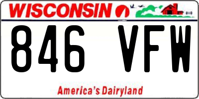WI license plate 846VFW