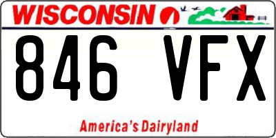 WI license plate 846VFX