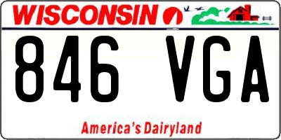 WI license plate 846VGA