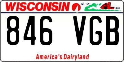 WI license plate 846VGB