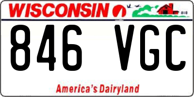 WI license plate 846VGC