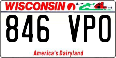 WI license plate 846VPO