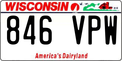 WI license plate 846VPW