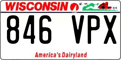 WI license plate 846VPX