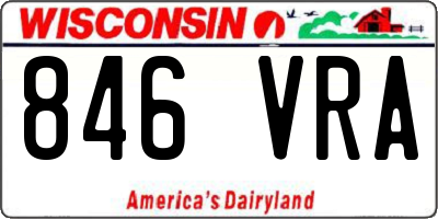 WI license plate 846VRA