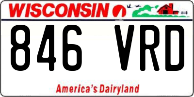 WI license plate 846VRD