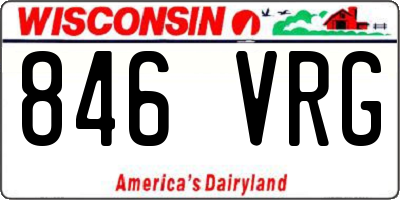 WI license plate 846VRG