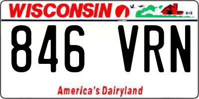 WI license plate 846VRN